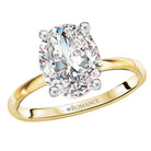 Oval Diamond Hidden Halo Two-Tone Engagement Ring