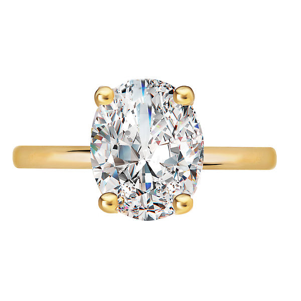 Oval Diamond Hidden Halo Engagement Ring