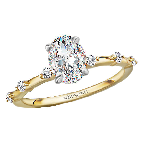 Oval Semi-Mount Diamond Engagement Ring