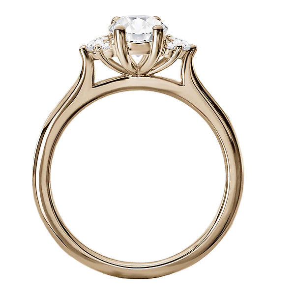 Oval Semi-Mount Diamond Engagement Ring