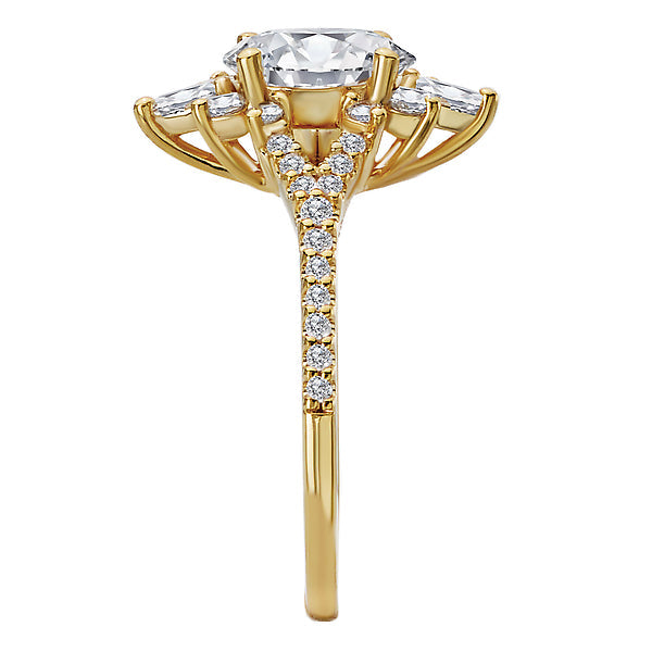 Oval Semi-Mount Diamond Engagement Ring