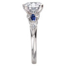 Round Diamond and Sapphire Semi-Mount Engagement Ring