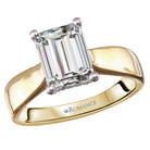 Emerald Diamond Semi-Mount Hidden Halo Engagement Ring