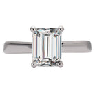 Emerald Hidden Halo Semi-Mount Diamond Engagement Ring