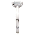 Emerald Hidden Halo Semi-Mount Diamond Engagement Ring