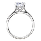 Emerald Hidden Halo Semi-Mount Diamond Engagement Ring