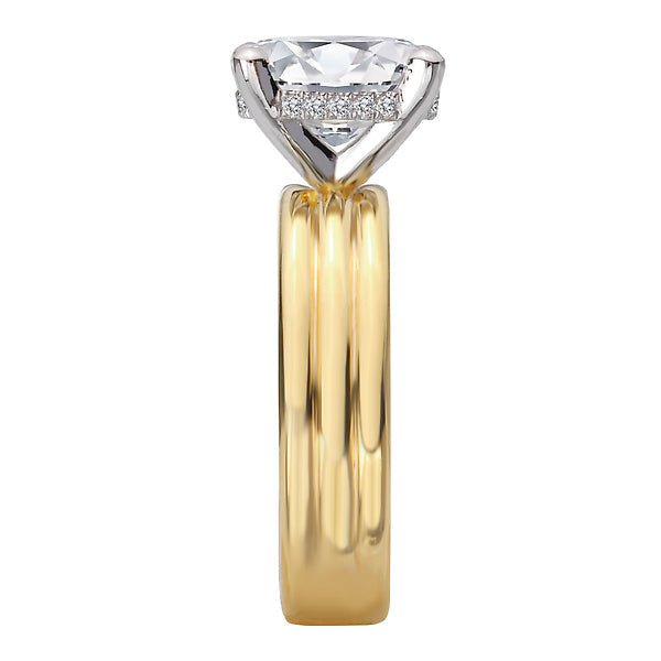 Oval Diamond Semi-Mount Hidden Halo Engagement Ring