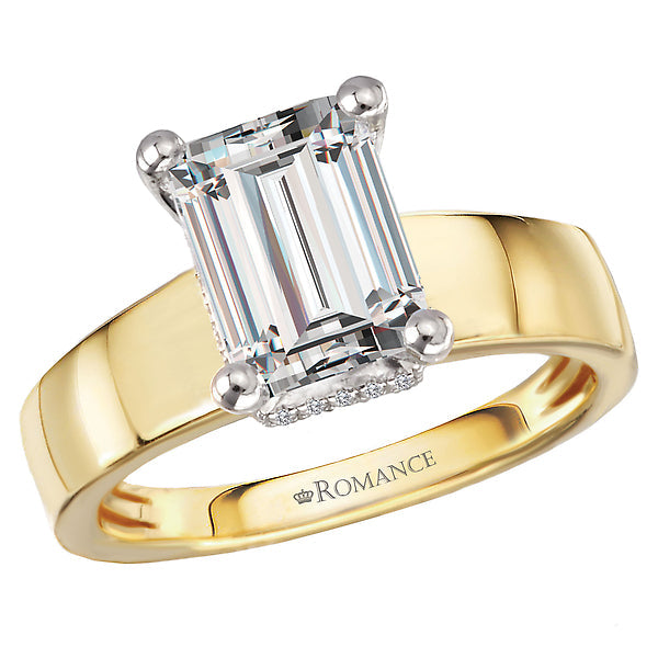 Round Diamond Semi-Mount Hidden Halo Engagement Ring