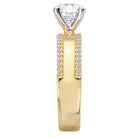 Round Wide Band Semi-Mount Diamond Engagement Ring