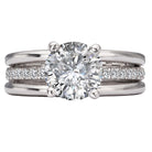 Round Three Row Band Semi-Mount Diamond Engagement Ring