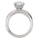 Round Three Row Band Semi-Mount Diamond Engagement Ring