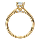 Emerald Hidden Halo Semi-Mount Diamond Engagement Ring