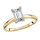 Emerald Hidden Halo Semi-Mount Diamond Engagement Ring