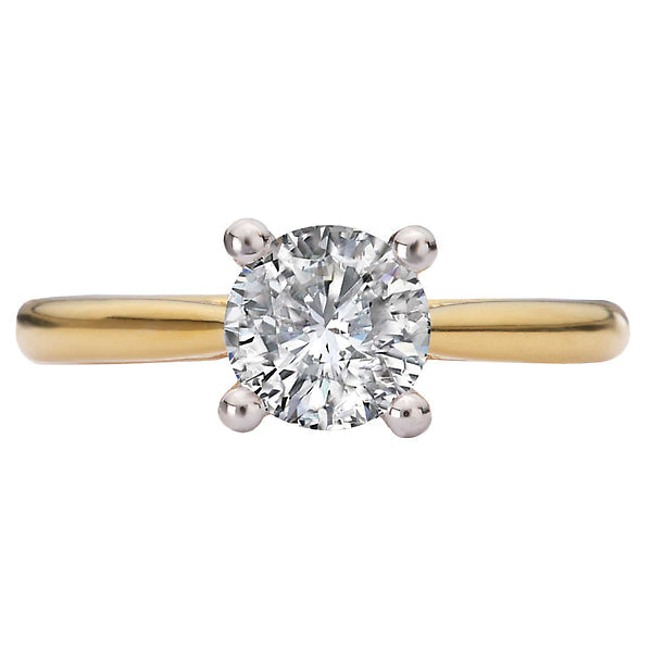 Round Hidden Halo Semi-Mount Diamond Engagement Ring