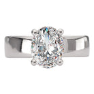 Round Bold Band Semi-Mount Diamond Engagement Ring
