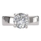 Round Bold Band Semi-Mount Diamond Engagement Ring