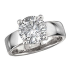 Round Bold Band Semi-Mount Diamond Engagement Ring