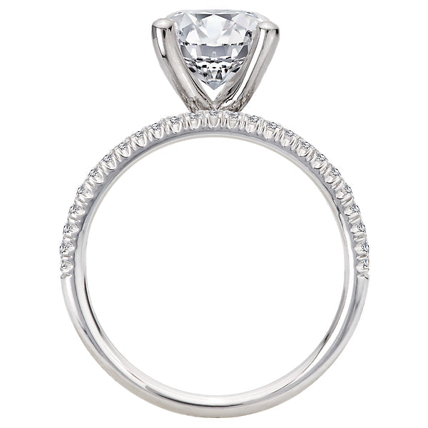 Round Split Row Semi-Mount Engagement Ring