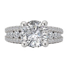 Round Split Row Semi-Mount Engagement Ring