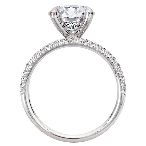 Round Split Row Semi-Mount Engagement Ring