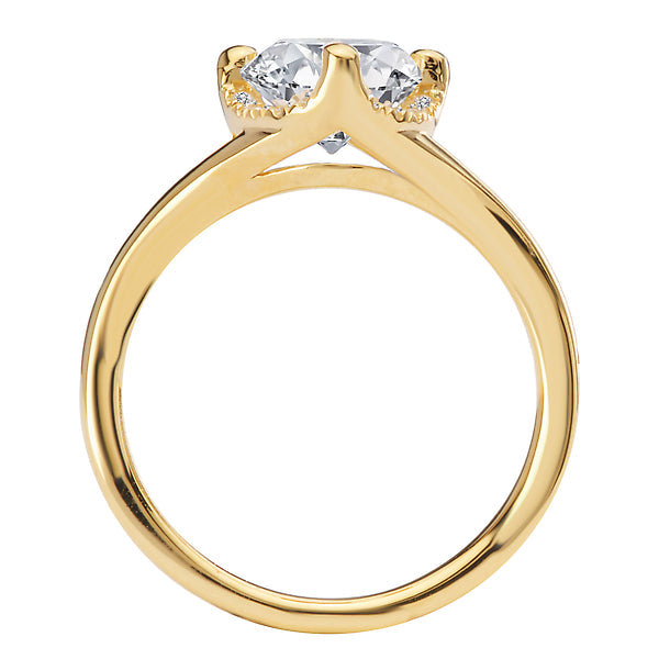 Oval Semi-Mount Diamond Halo Engagement Ring