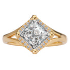Princess Semi-Mount Diamond Halo Engagement Ring