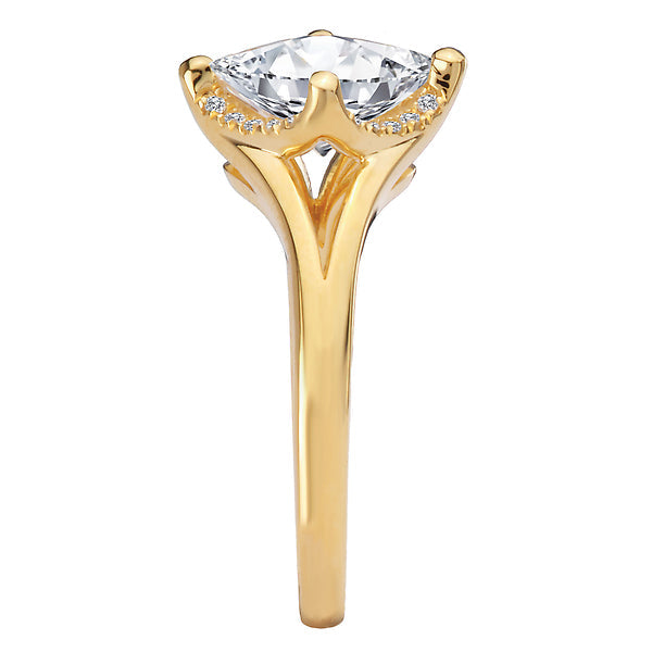 Princess Semi-Mount Diamond Halo Engagement Ring