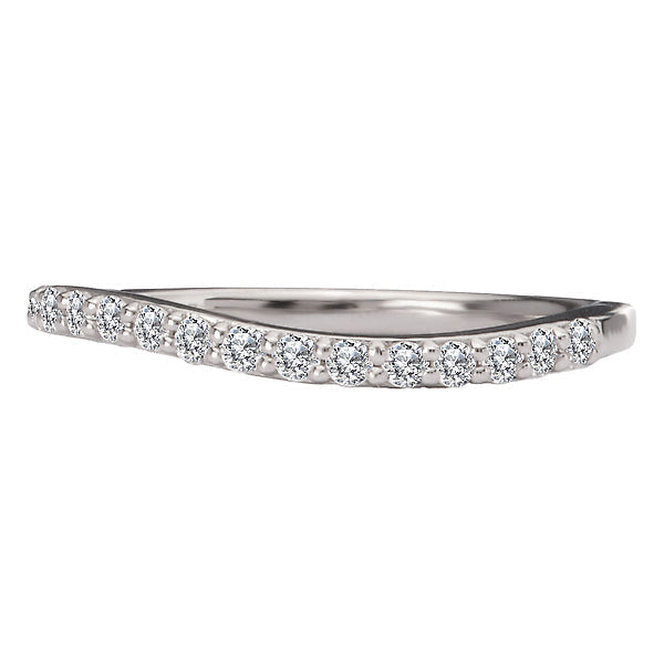 Round Curved Diamond Wedding Band
