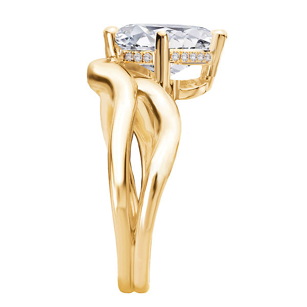 Oval Hidden Halo Semi-Mount Diamond Engagement Ring