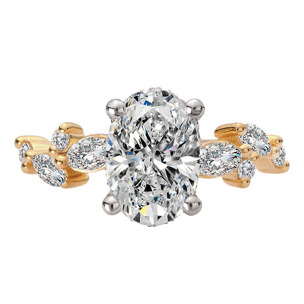 Oval Semi-Mount Diamond Engagement Ring