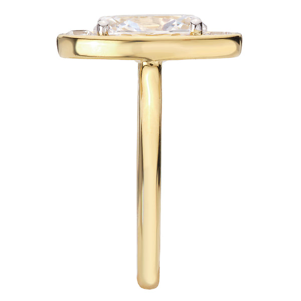 Oval Moval-Shape, Oval Diamond Semi-Mount Engagement Ring