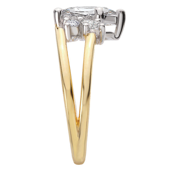 Marquise Half Split Shank Semi-Mount Diamond Engagement Ring