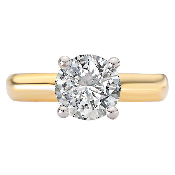 Round Hidden Halo Semi-Mount Diamond Engagement Ring