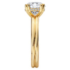 Round Double Ring Band and Double Prong Diamond Engagement Rin