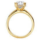 Round Double Ring Band and Double Prong Diamond Engagement Rin