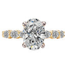 Oval 4 Prong Peg Head Semi-Mount Diamond Engagment Ring