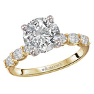 Round 4 Prong Peg Head Semi-Mount Diamond Engagment Ring