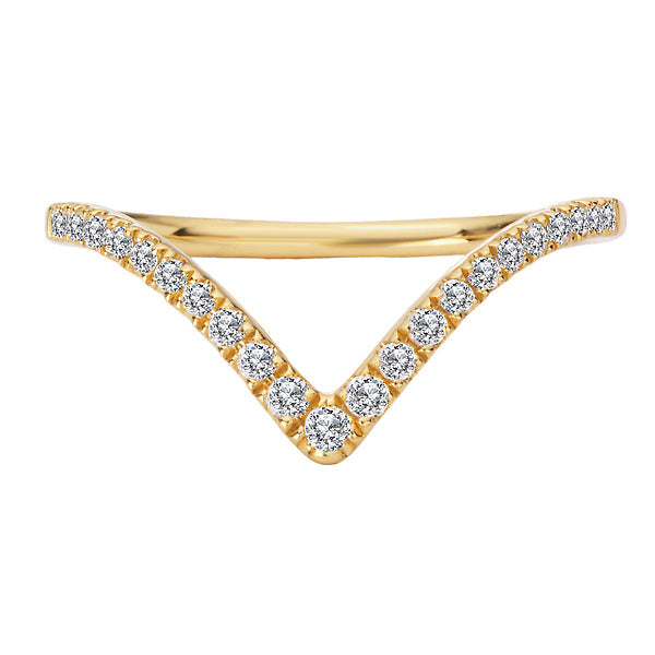 Round Curved Diamond Wedding Band