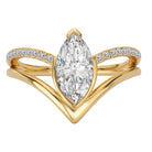 Marquise Split Shank Semi-Mount Diamond Engagement Ring