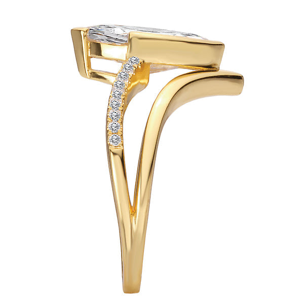 Marquise Split Shank Semi-Mount Diamond Engagement Ring