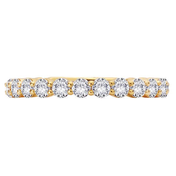 Round Straight Front Diamond Wedding Band