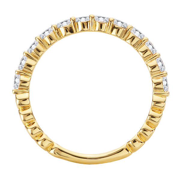 Round Straight Front Diamond Wedding Band