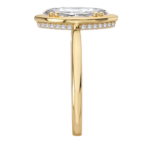 Marquise Hidden Halo Semi-Mount Engagement Ring