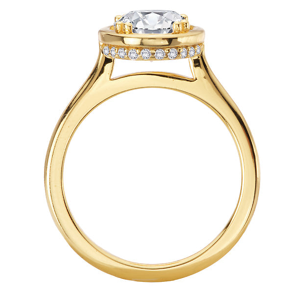 Oval Hidden Halo Semi-Mount Engagement Ring