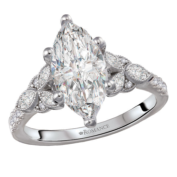 Marquise Diamond Semi-Mount Diamond Engagement Ring
