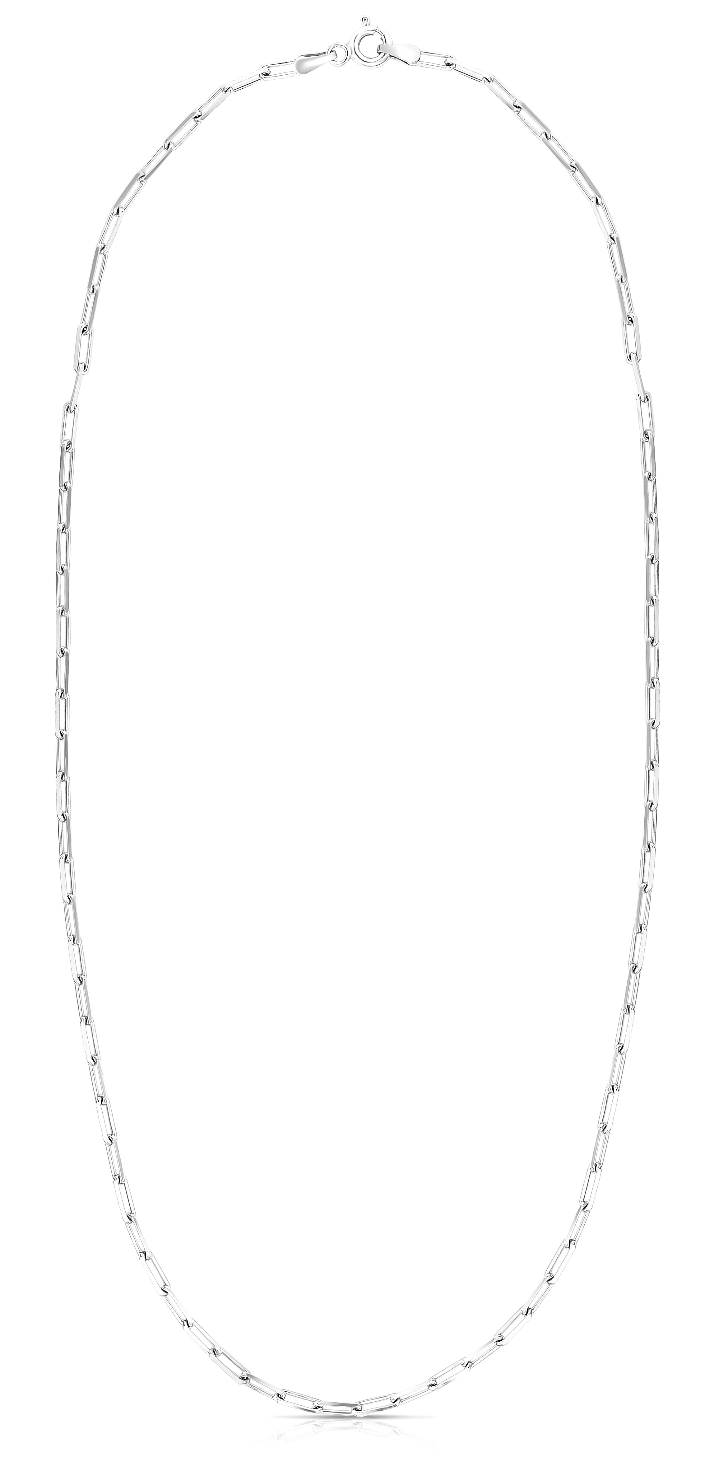 Diamond Cut Paperclip Chain with Pear Shaped Lobster Clasp