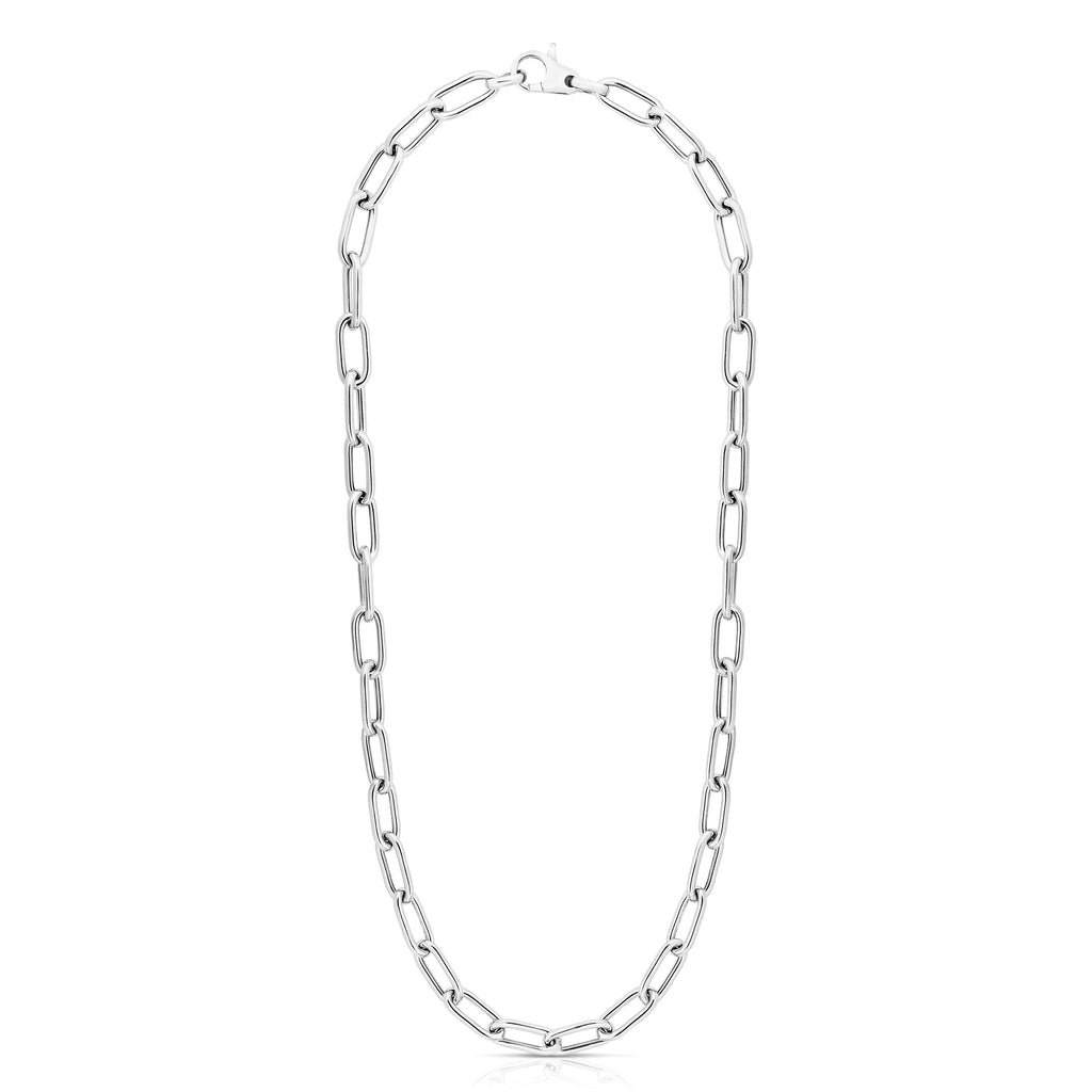 Polished Paperclip Necklace with Lobster Clasp