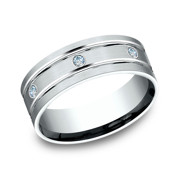 14K White Gold Men's Wedding Band - CF528138