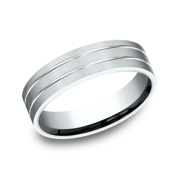 14K White Gold Men's Wedding Band - CF663341