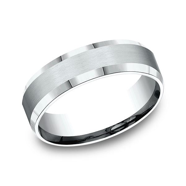 14K White Gold Men's Wedding Band - CF66416